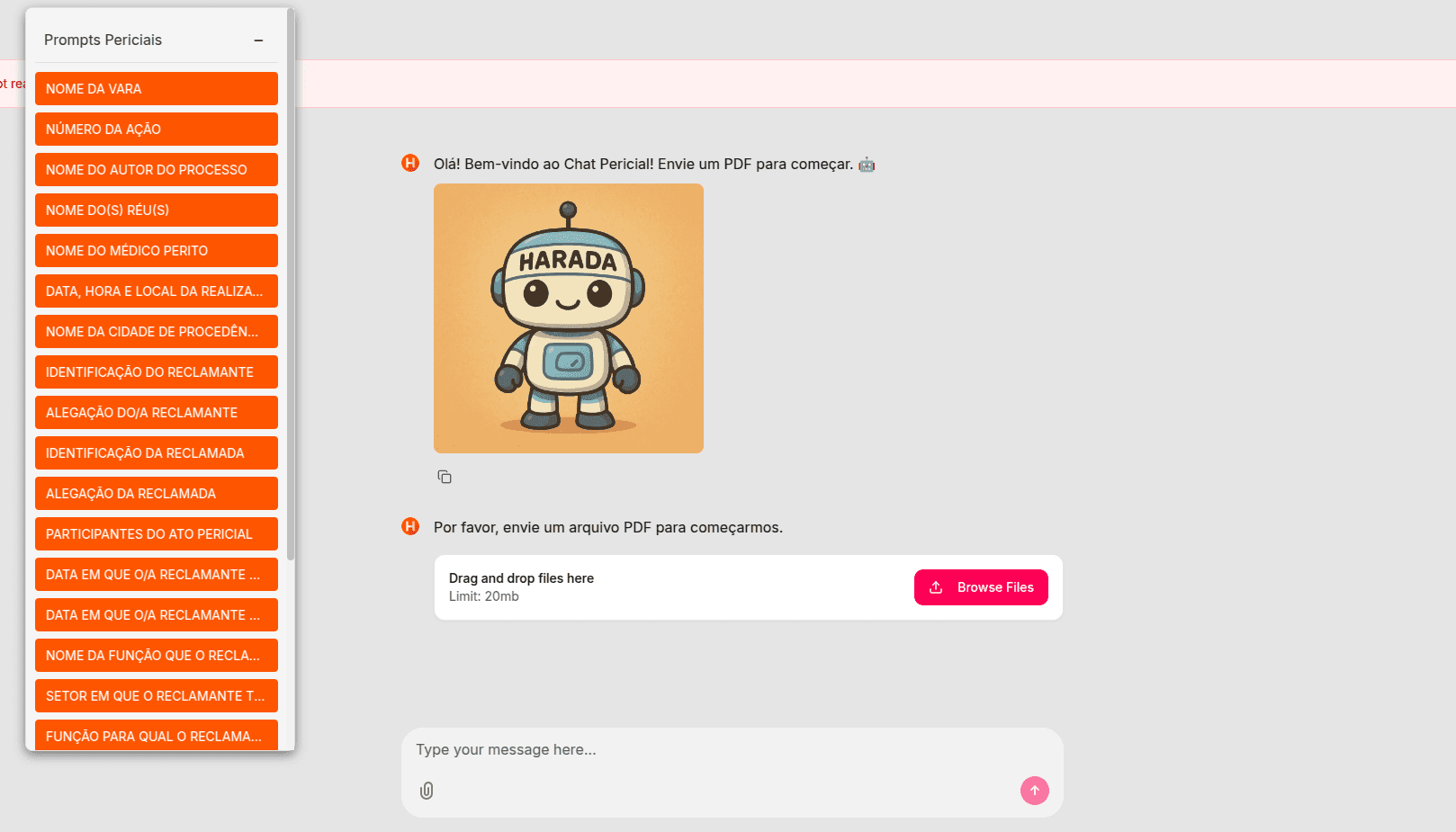 Harada Perícias - LLM Model Personalized AI Solutions